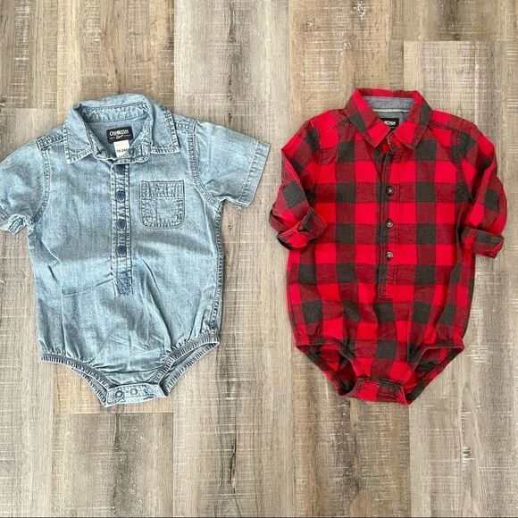 OshKosh B'gosh Other - Osh Kosh button up onesies - set of 2